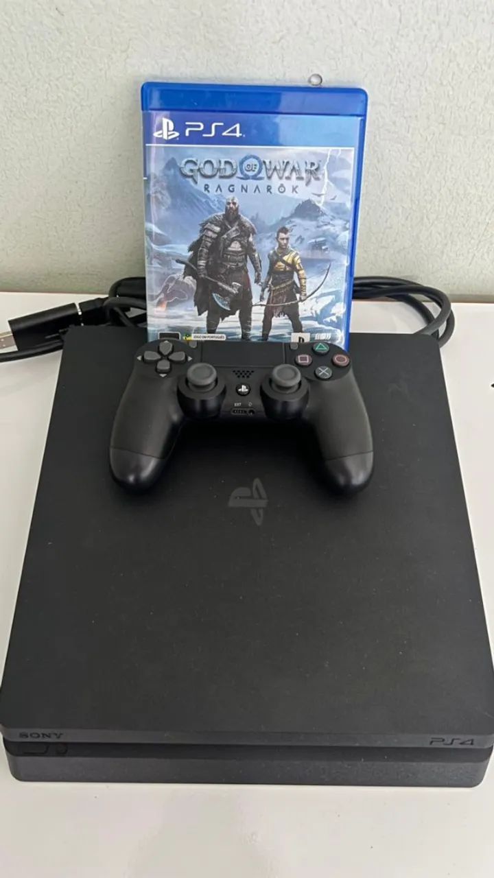 PLAYSTATION 4 - SLIM - 500gb - CONTROLE + GODOFWAR RAGNAROK