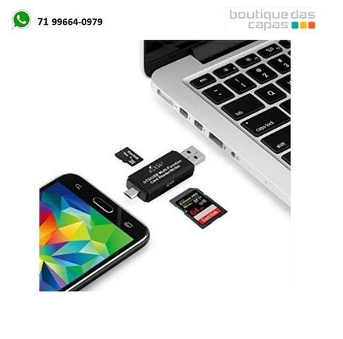 Adaptador Leitor Cartão Dual sd Micro usb X usb Otg Celular E Computador - Foto 2