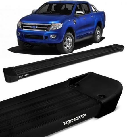 Estribo Lateral Plataforma Alumínio Ford Ranger - Preto e Anodizado - Foto 2