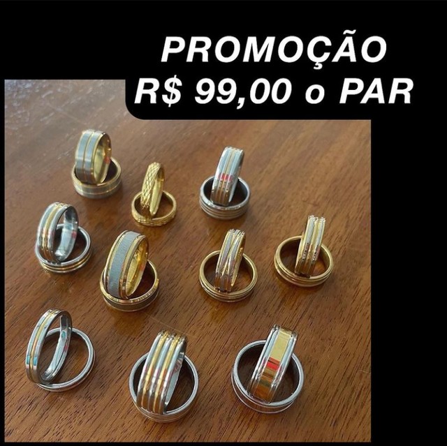 Par de Alianças de Aço  - Foto 2