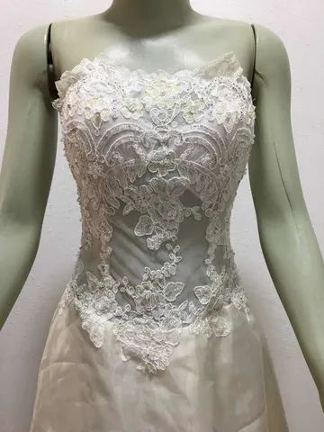 Vestido Noiva Tomara Que Caia Off White  Tam. P Otimo Estado - Foto 3