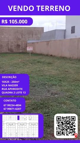 Captação de Terreno a venda na Rua Afrodite, Vila Nasser, Campo Grande, MS