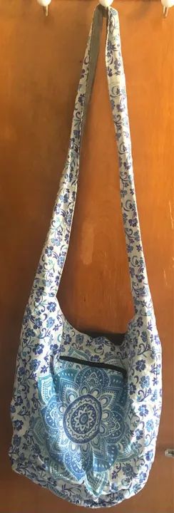 Bolsa azul de algodão  - Foto 2