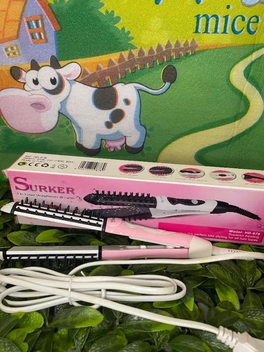 Mini Escova enrola cabelo chapinha alisadora 2 em 1 bivolt portatil - Foto 5