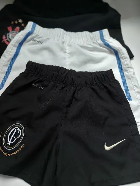 Lote c/ 3 Shorts Meninos 6m a 2 Anos- Tam S - Seminovos  escudo  CBF/Corinthians - Foto 6