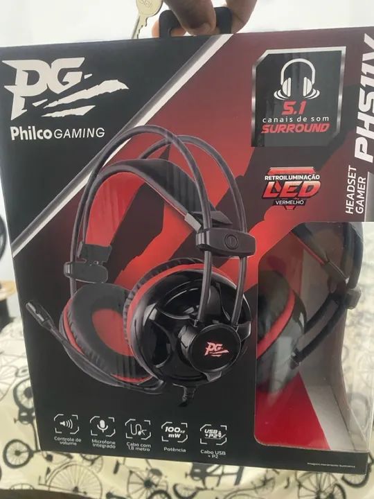 Headset Gamer Philco Gaming PHS11V com LED Vermelho - Foto 2