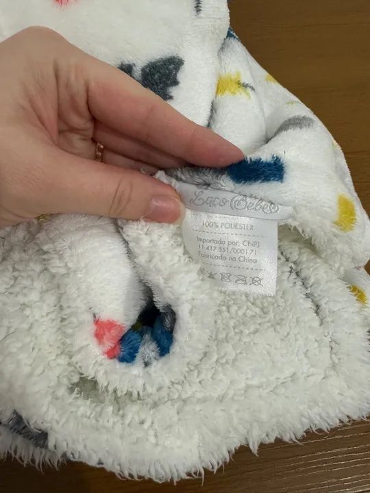 Cobertor com sherpa laço bebê menino - Foto 2