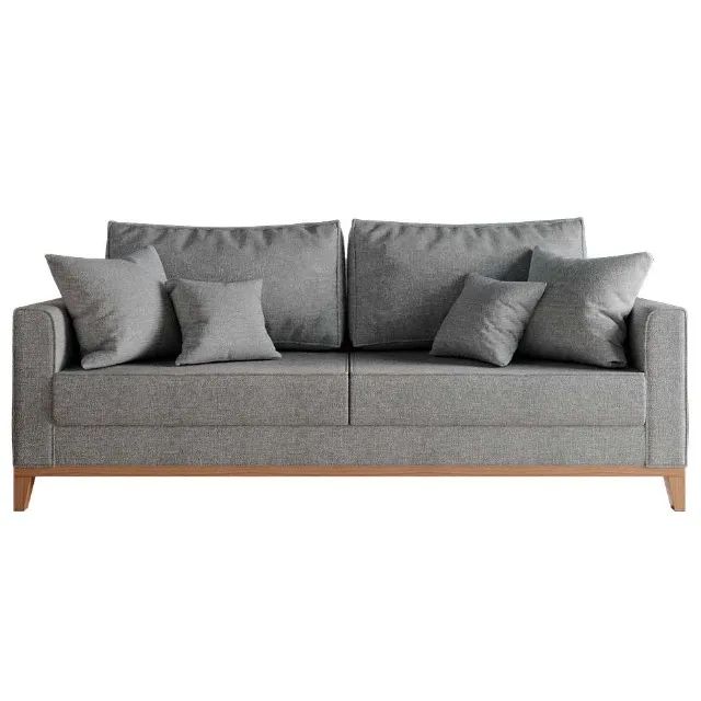 Sofá Benny Living 180cm 3 Lugares Linho Cinza Novo - Foto 4
