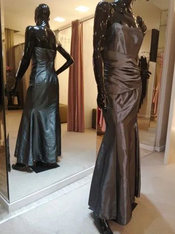 Vestido de festa longo Cinza Chumbo - M - Foto 3