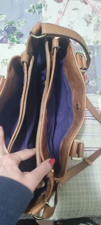 Bolsa de couro donna, 2 alças, 4 divisões - Foto 3