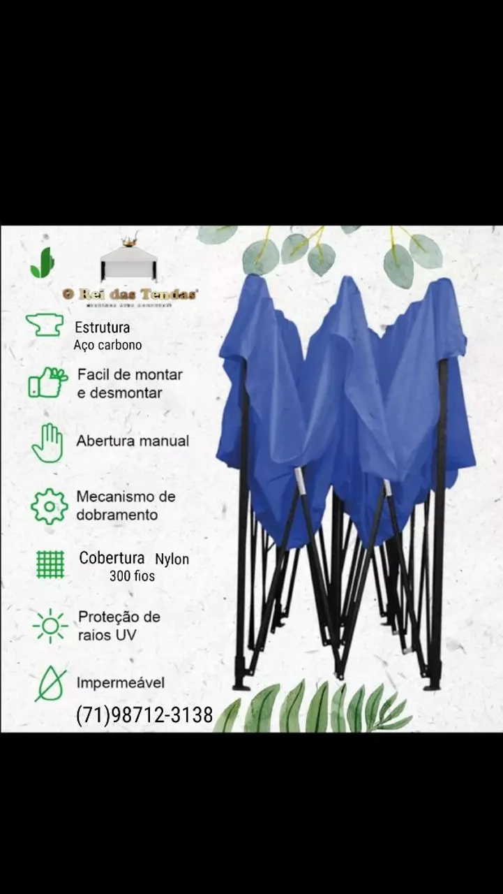 Tenda Gazebo 3x3 Impermeável - Aço Carbono monta em 30 segundos
