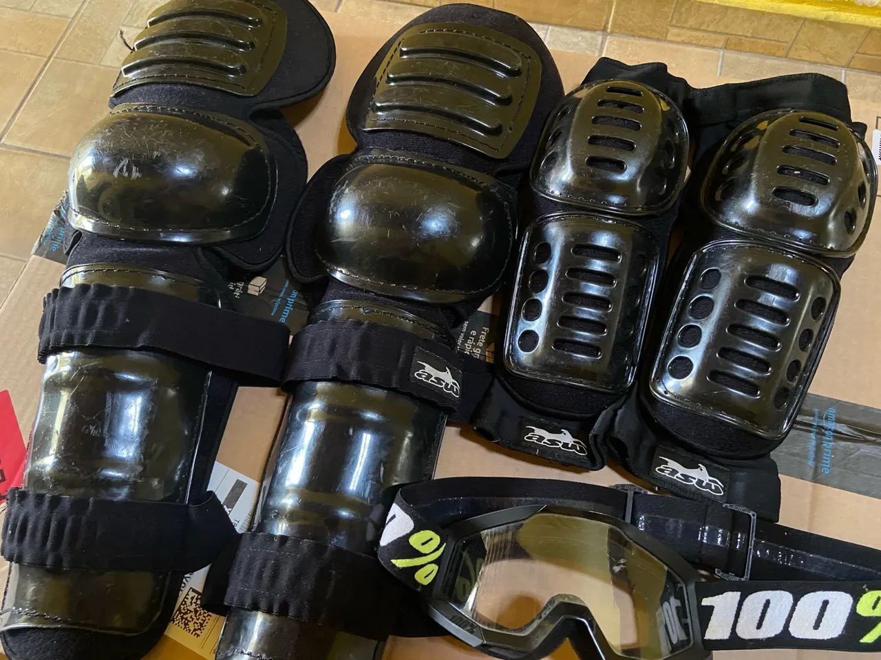 Caneleira cotoveleira e óculos motocross  - Foto 3