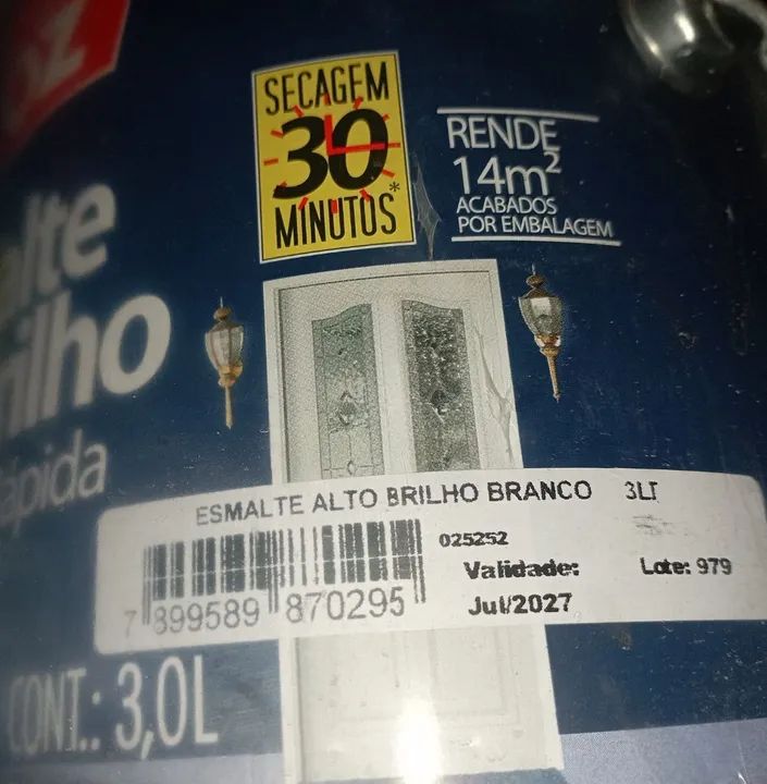 Vende-se lata de tinta veloz branca  - Foto 2