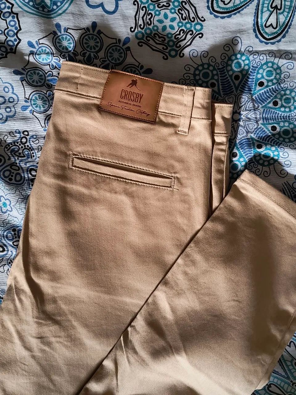 Calça masculina social slim Bege Crosby - Foto 3