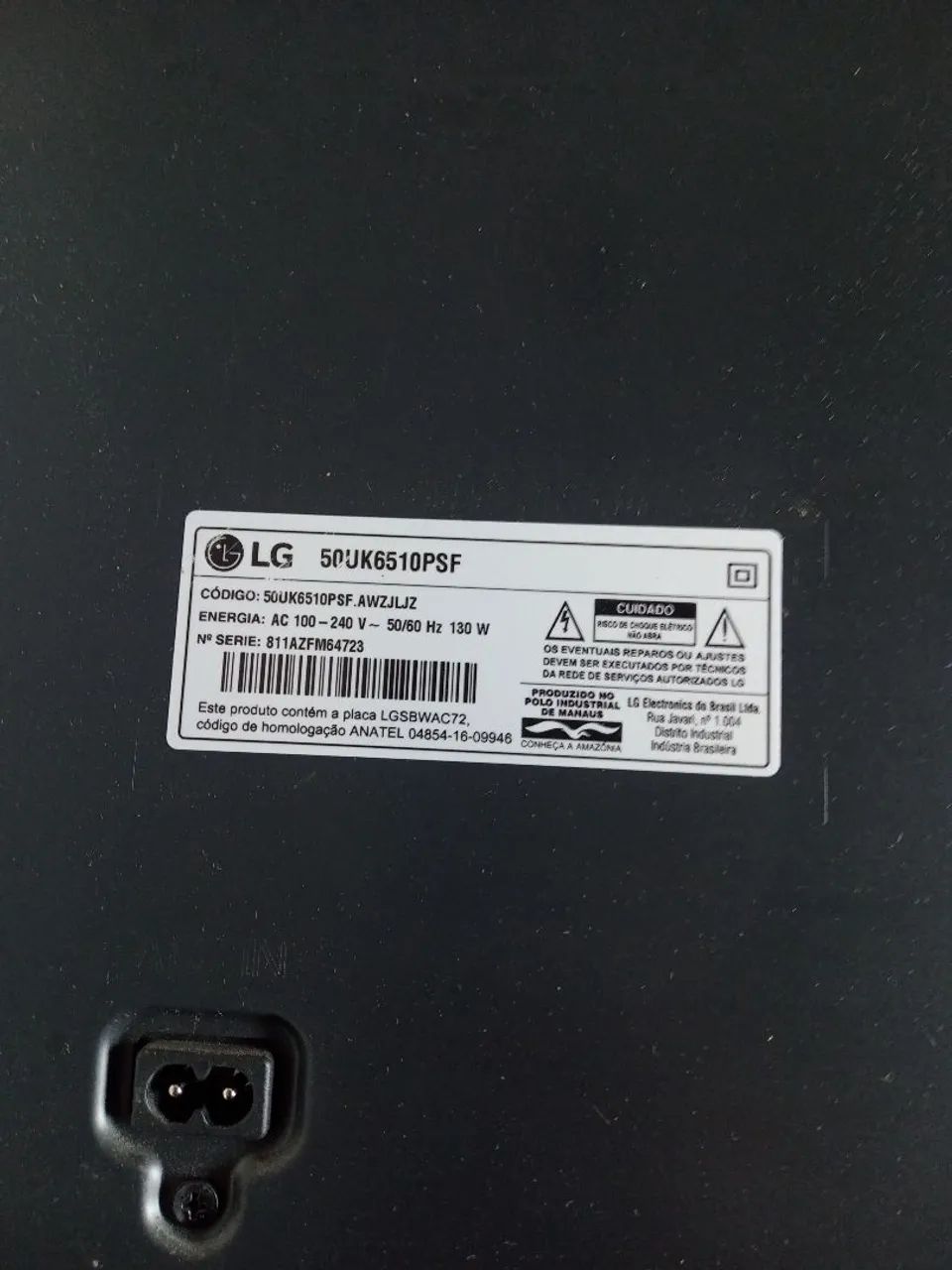 Vendo tv LG 50uk6510psf tela trincada 