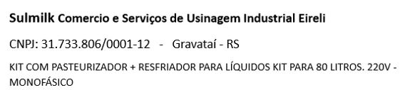 Pasteurizadora - 80 l - Sulmilk - nunca usado - Foto 2