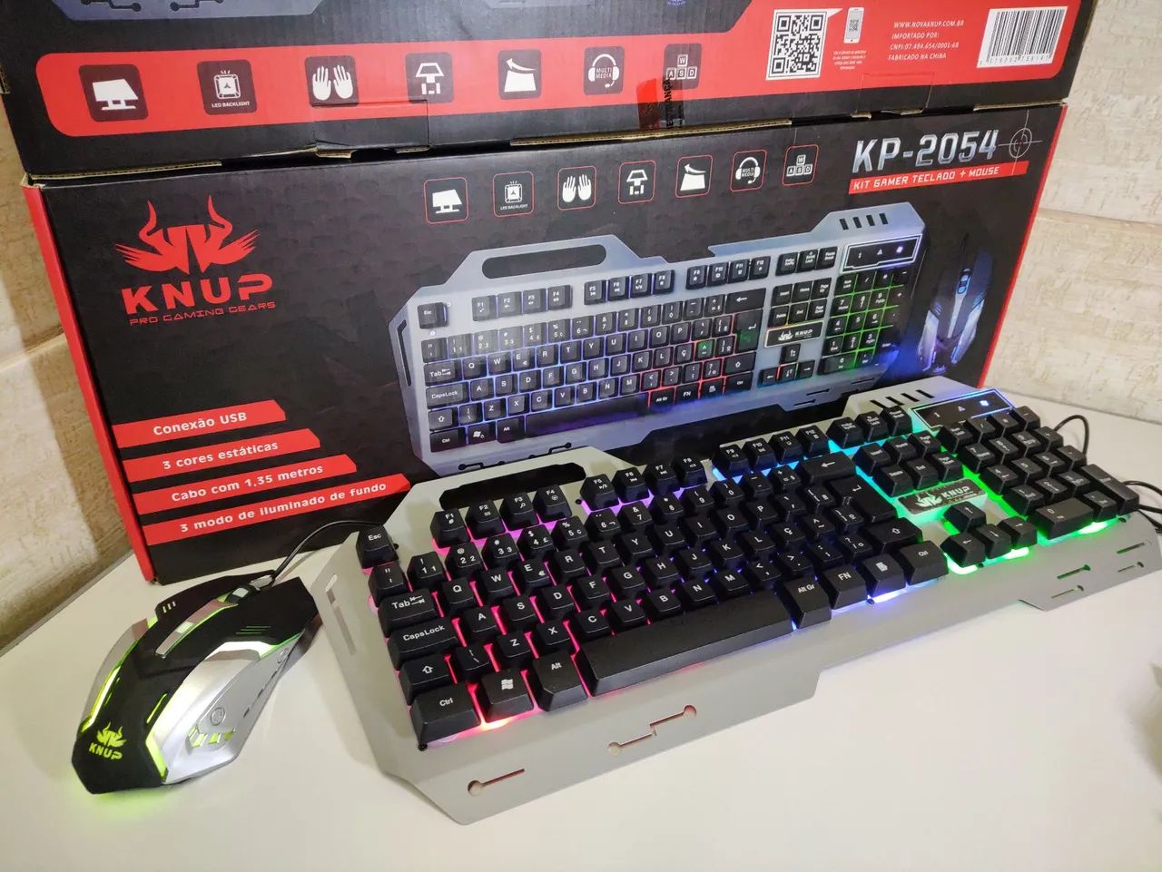 Kit Gamer Teclado e Mouse KNUP KP-2054