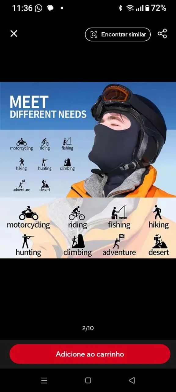 Balaclava para moto bicicleta - Foto 2