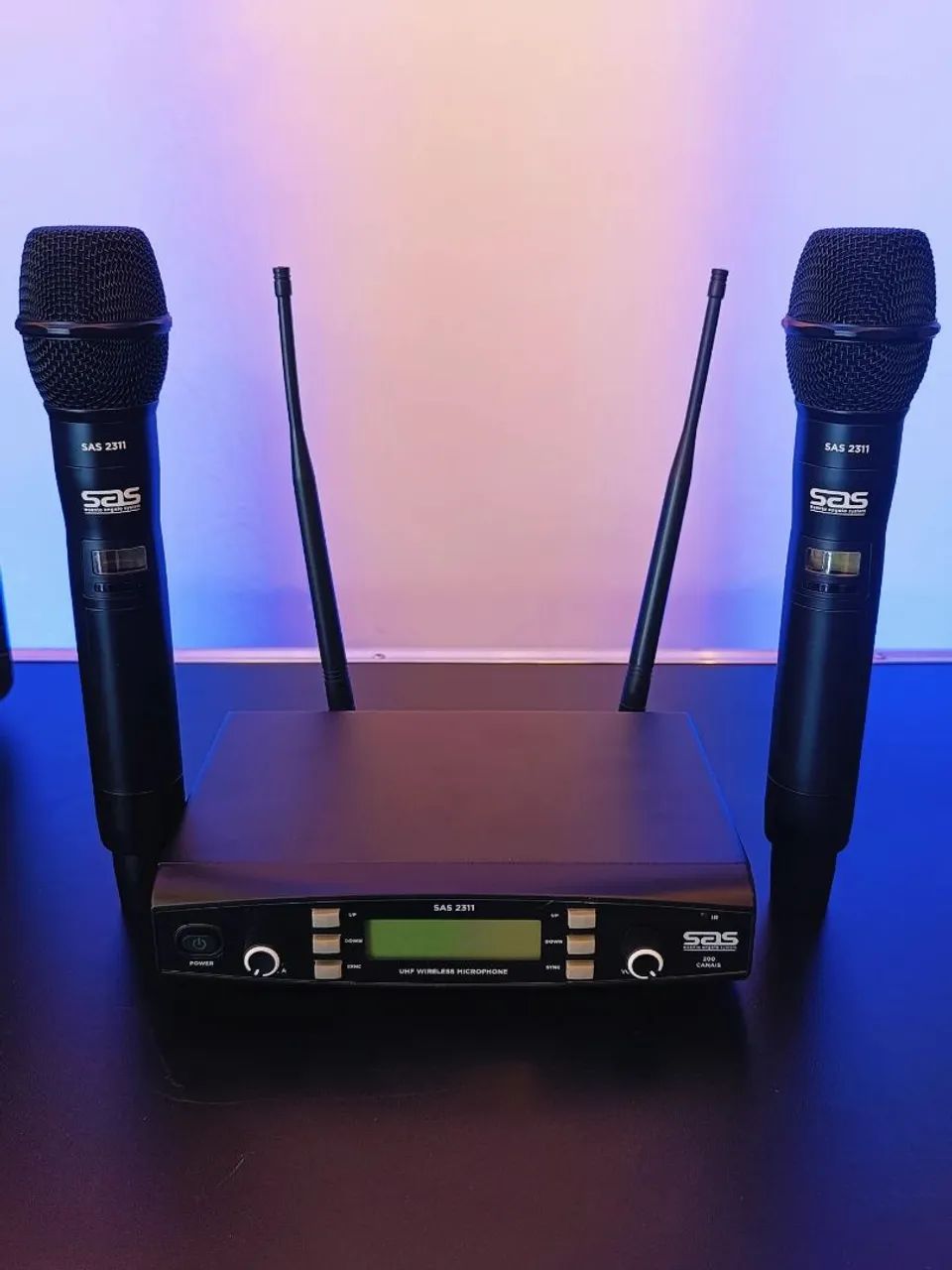 Microfone Duplo Profissional Sem Fio Santo Ângelo SAS 2311 - Foto 5
