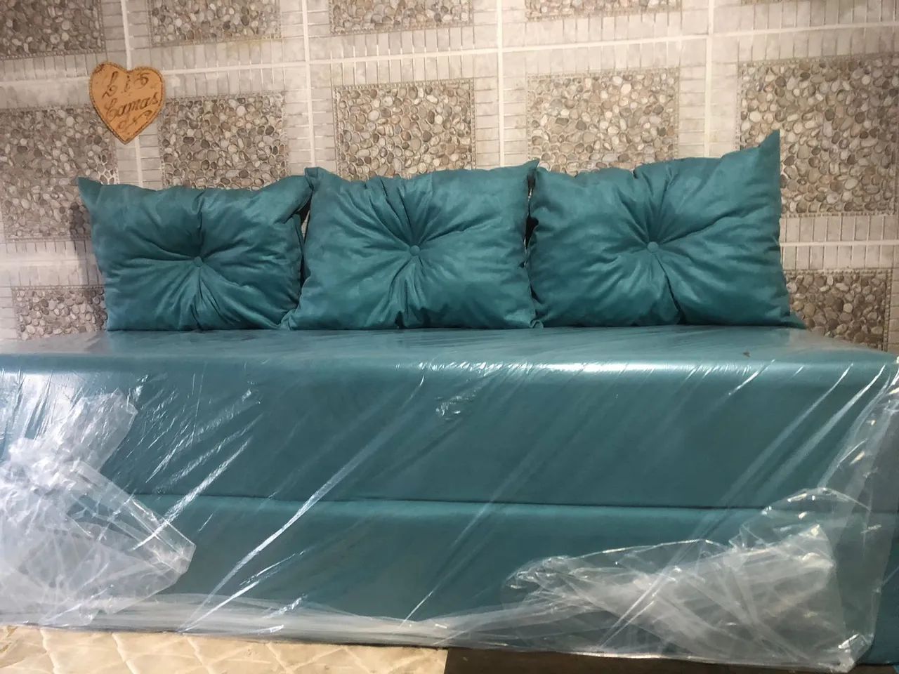 Sofa cama 3 almofadas de fábrica 