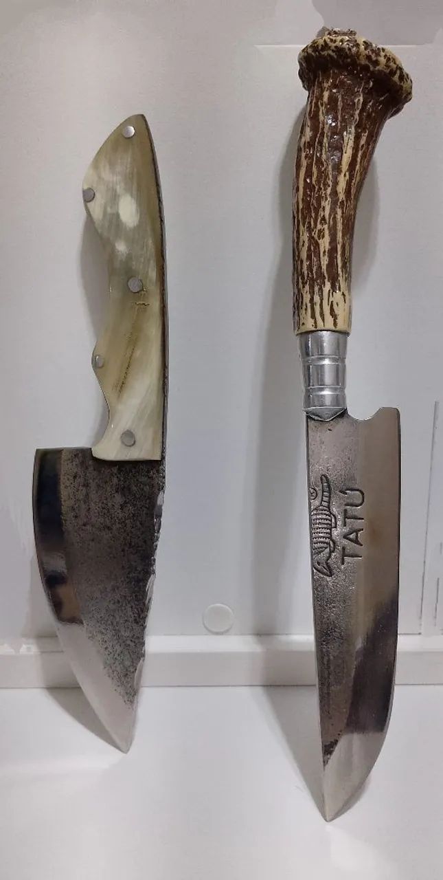 Coleção de 6 facas artesanais disco de arado, aço carbono  - Foto 3