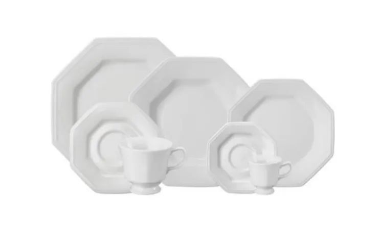 Aparelho de Jantar Porcelana Designer Exclusivo Heptágono 42pcs  