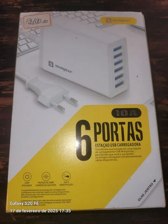 Carregador USB 6 Portas 10A - Sumex