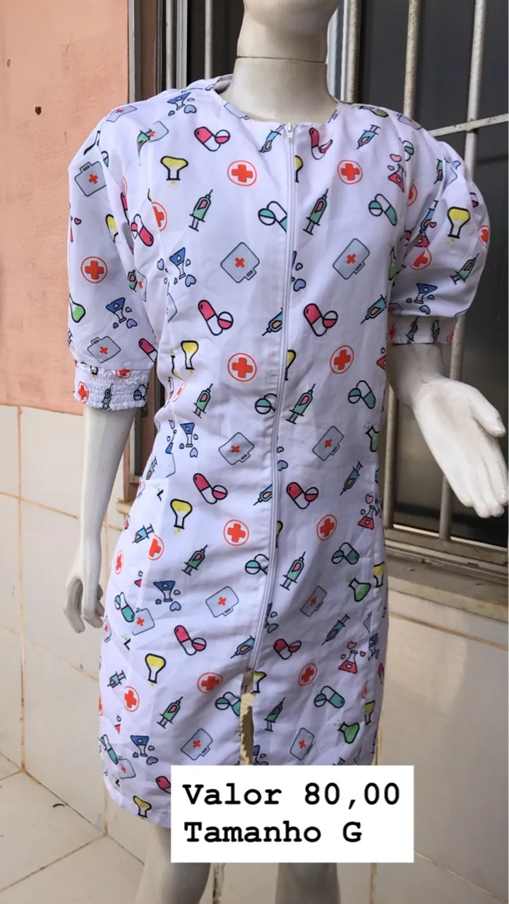 Jaleco estampado para profissionais da saúde - Tamanhos variados