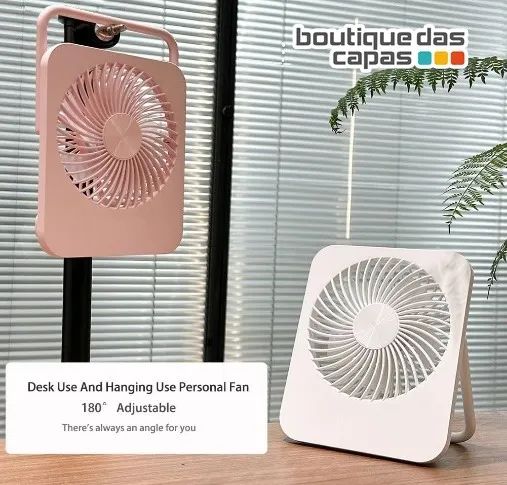 MINI VENTILADOR RECARREAGVEL PORTÁTIL MESA LELONG 4 VELOCIDADES cod. *3  - Foto 4