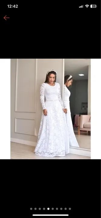 Vestido longo de manga longa