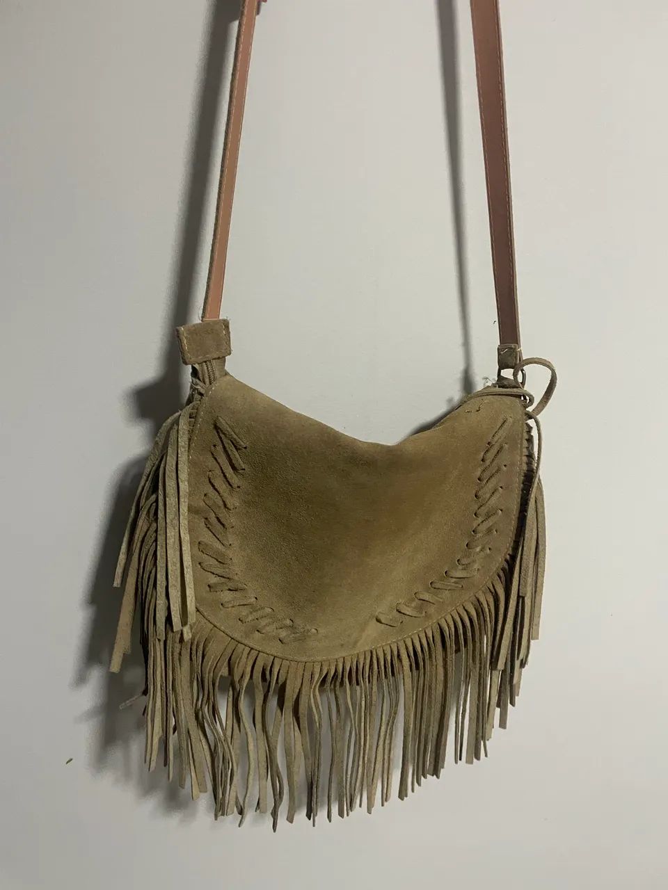 Bolsa de camurça de franja