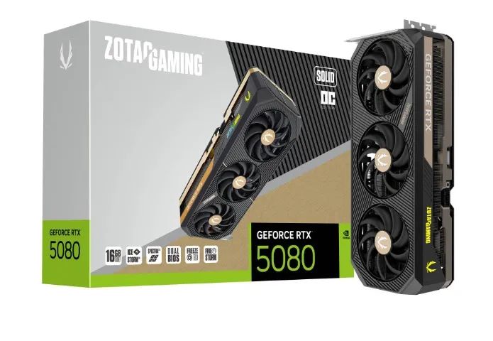 Placa De Video Zotac Geforce Rtx 5080 Solid Oc 16gb Gddr7 - Foto 2