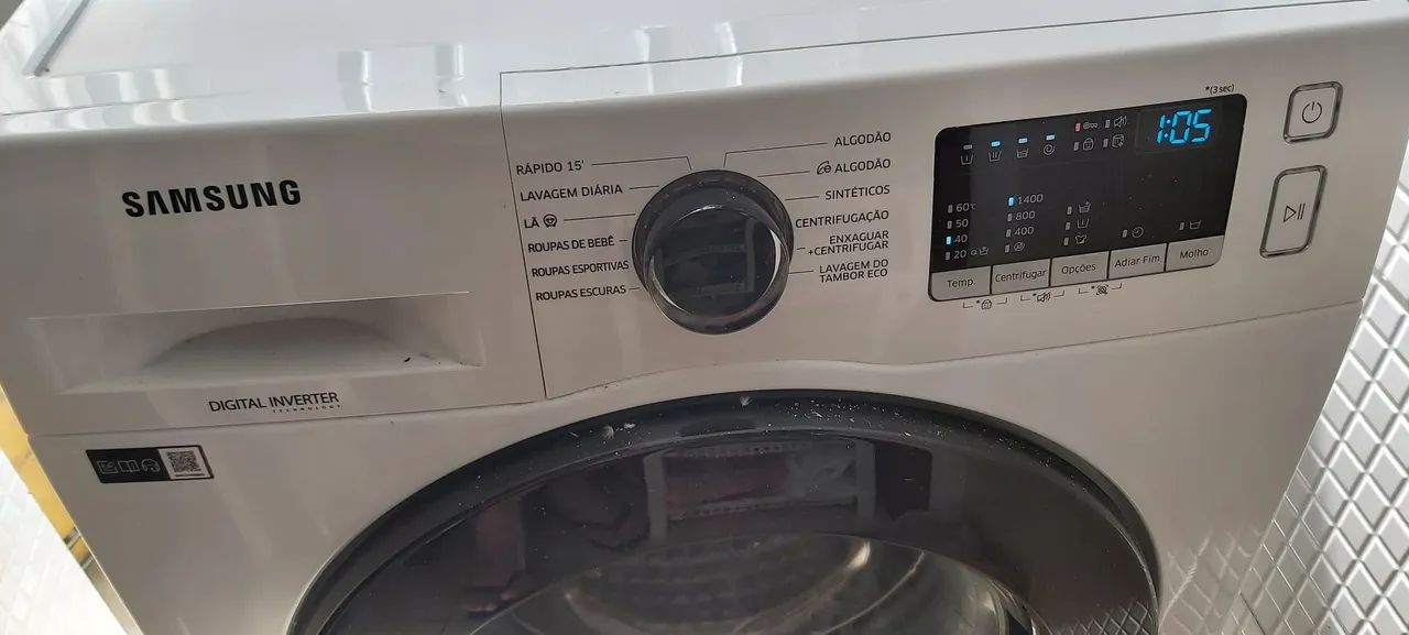 Lavadora Sansung ww11j4473pw 11kg Inverter com defeito 3C1 - Foto 2