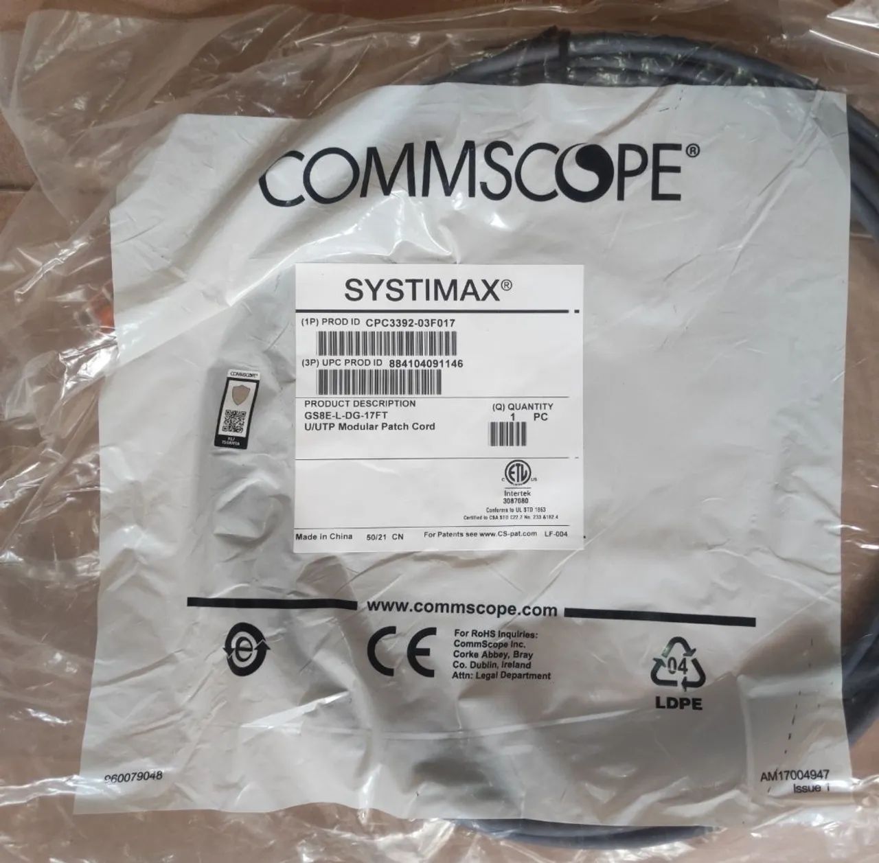  PATCH CORD (CABO DE REDE)TAMANHO METROS COMMSCOPE SYSTYMAX CAT.6 