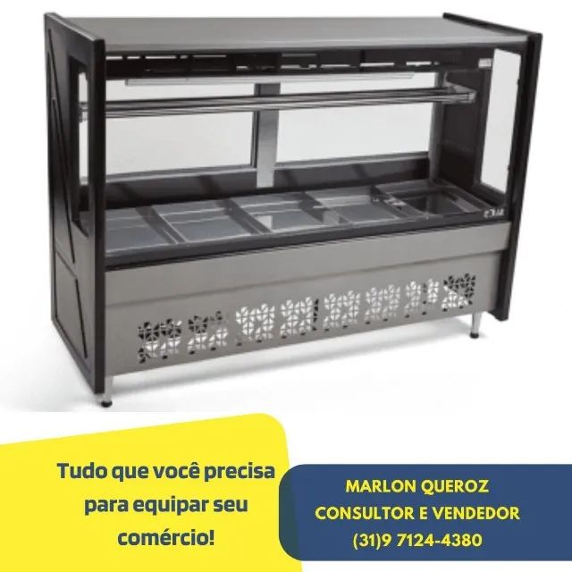 Balcão de Açougue 1,75M Polar Preto Standard 220v Novo