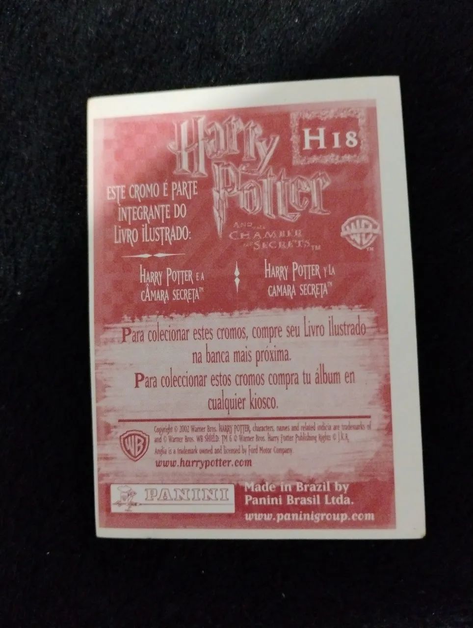Figurinhas de Harry Potter e a câmara secreta,  álbum da Panini ano 2002 - Foto 2