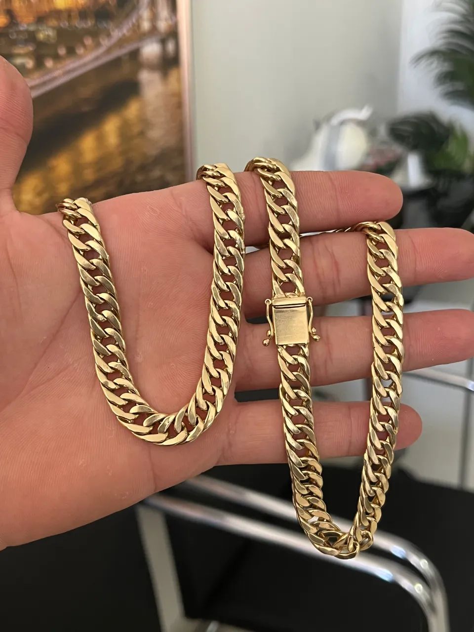 Corrente Grumet Dupla Ouro18k Grossa 