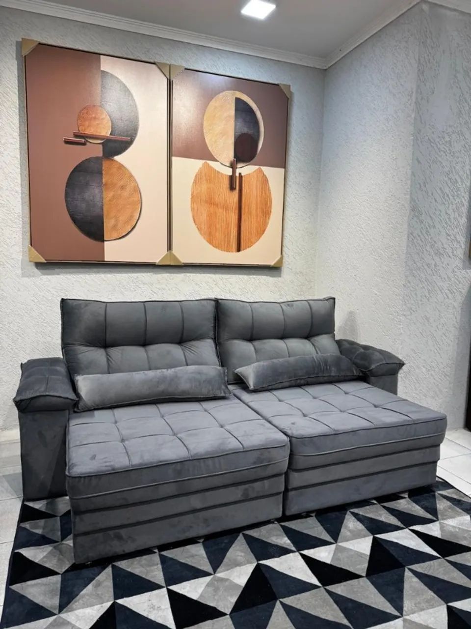sofa retratil 3 lugares a pronta entrega