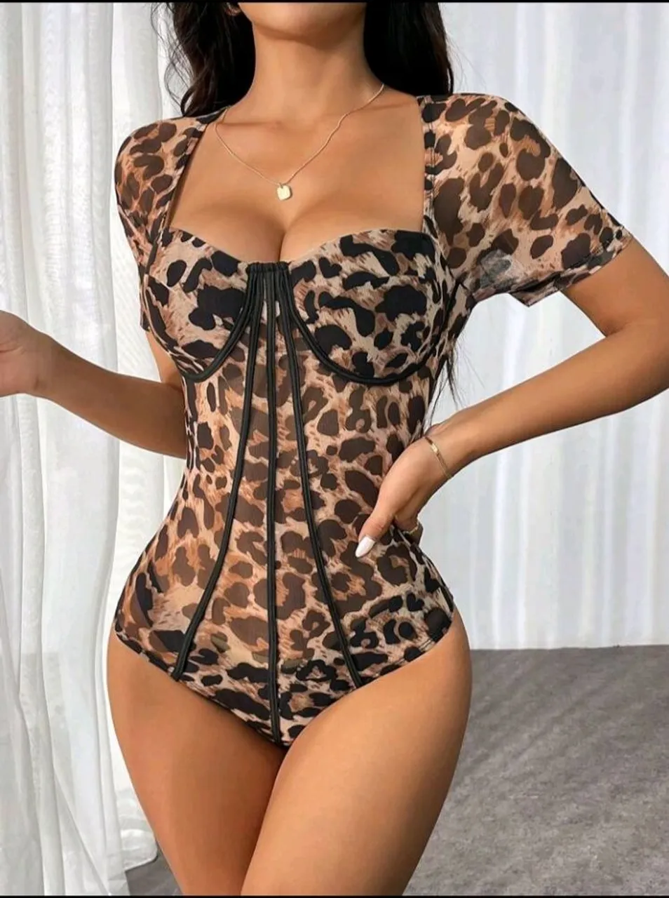 Body Feminino Estampado Animal Print