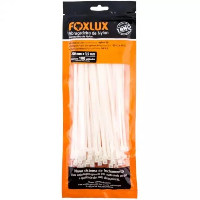 Abracadeira Nylon 200x3,5 Mm C 100 Branca (Entrega Grátis) - Foto 2