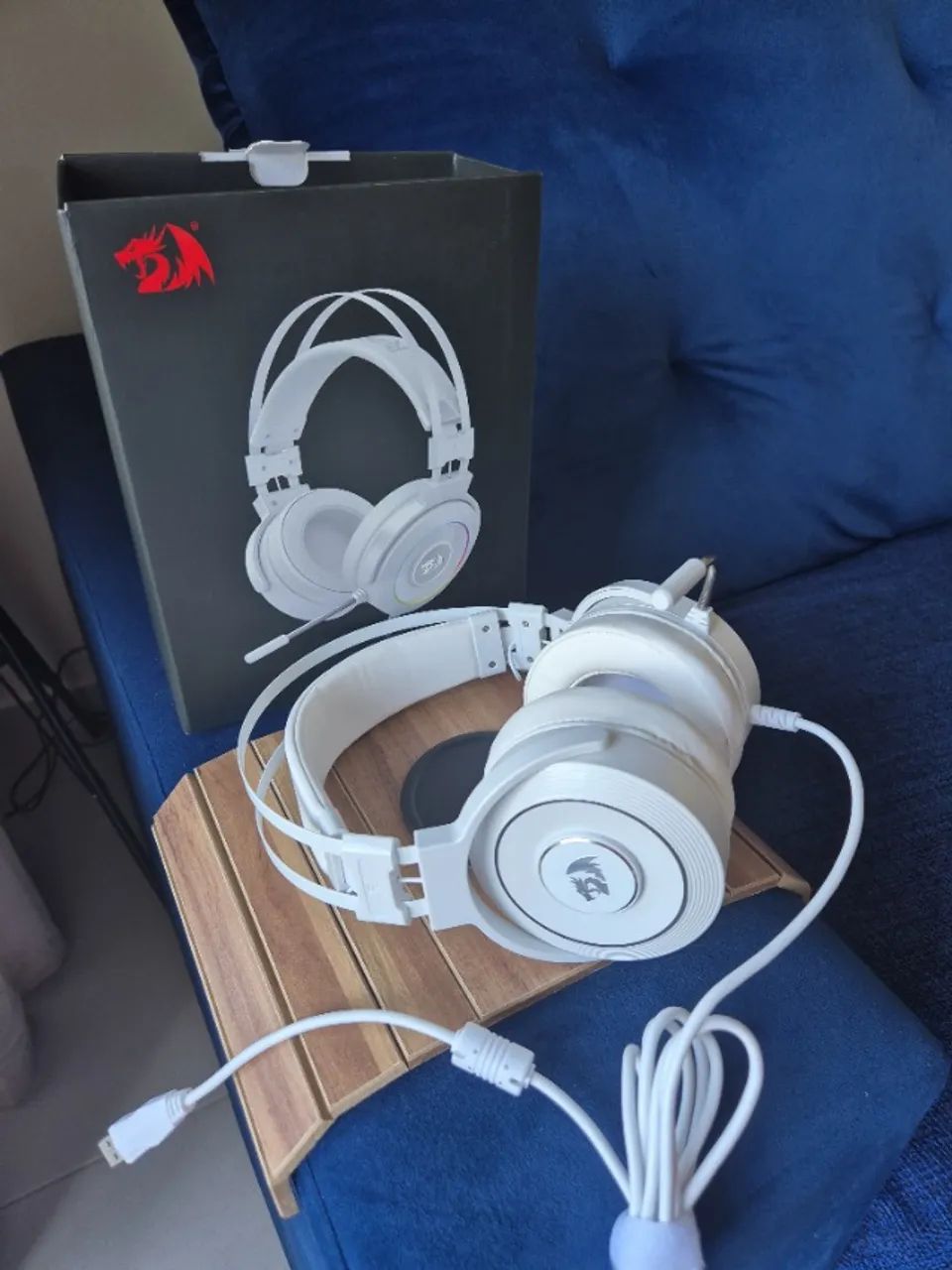 Fone Headset Gamer Redragon Lamia 2 USB Branco - Foto 3