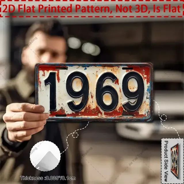 Placa Decorativa Estilo Vintage 1969 - Foto 4