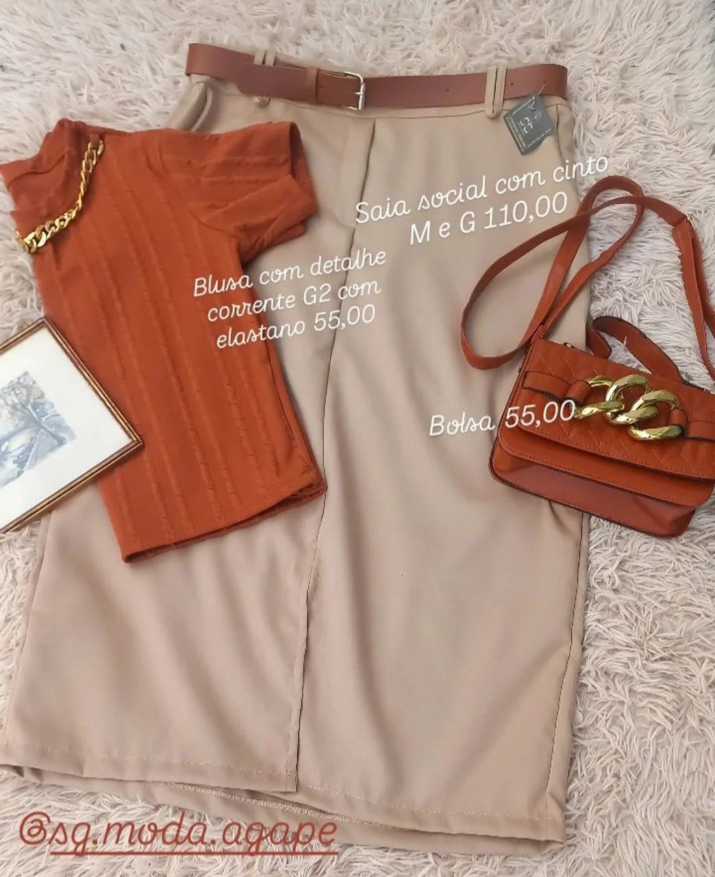 Conjunto Saia e Blusa Listrada - Moda Feminina - Foto 3