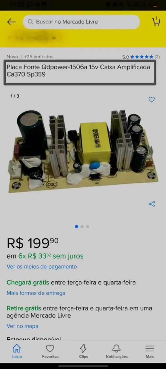 Placa Fonte da Caixa Amplificada Lenoxx Ca370 e Pulse Sp359