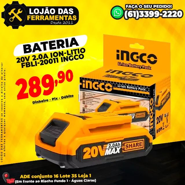 Bateria 20v 2.0A Ion-Litio Fbli-20011 Ingco