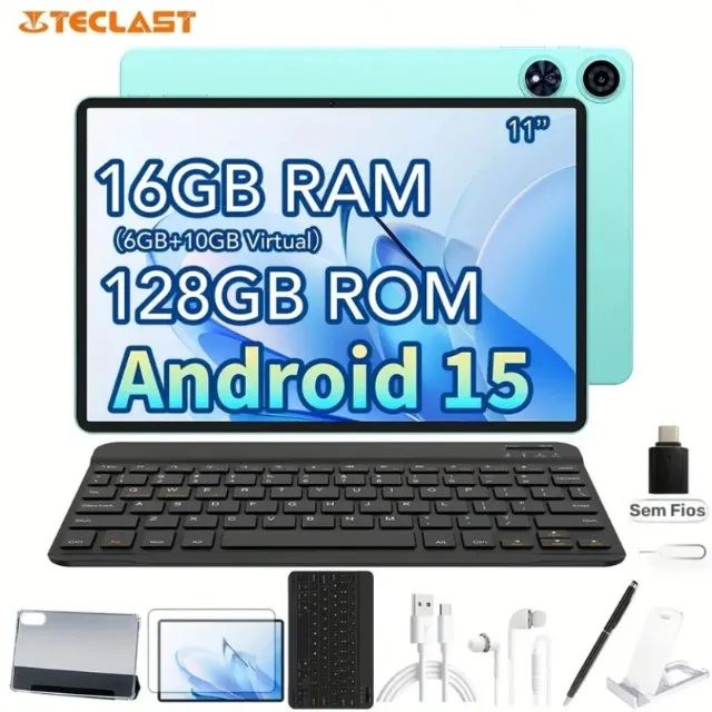 Tablet Teclast P50 AI -  Android 15, 11 Polegadas IPS, 16GB RAM 