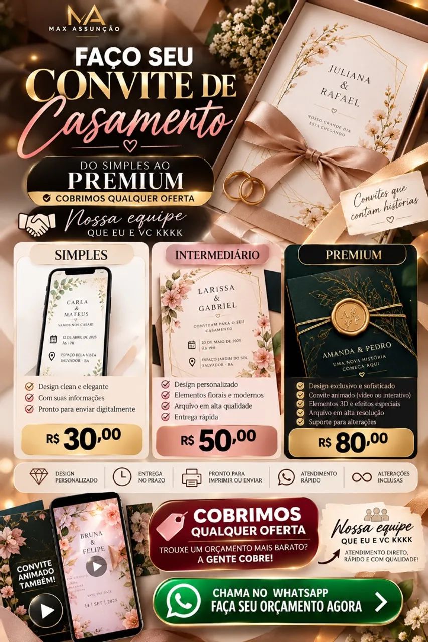 FAÇO SEU CONVITE DE CASAMENTO PERSONALIZADO! - Foto 2