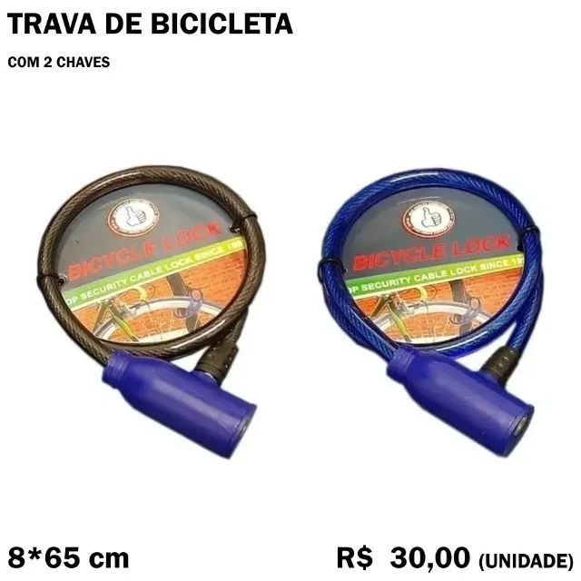 Trava de Bicicleta com 2 Chaves