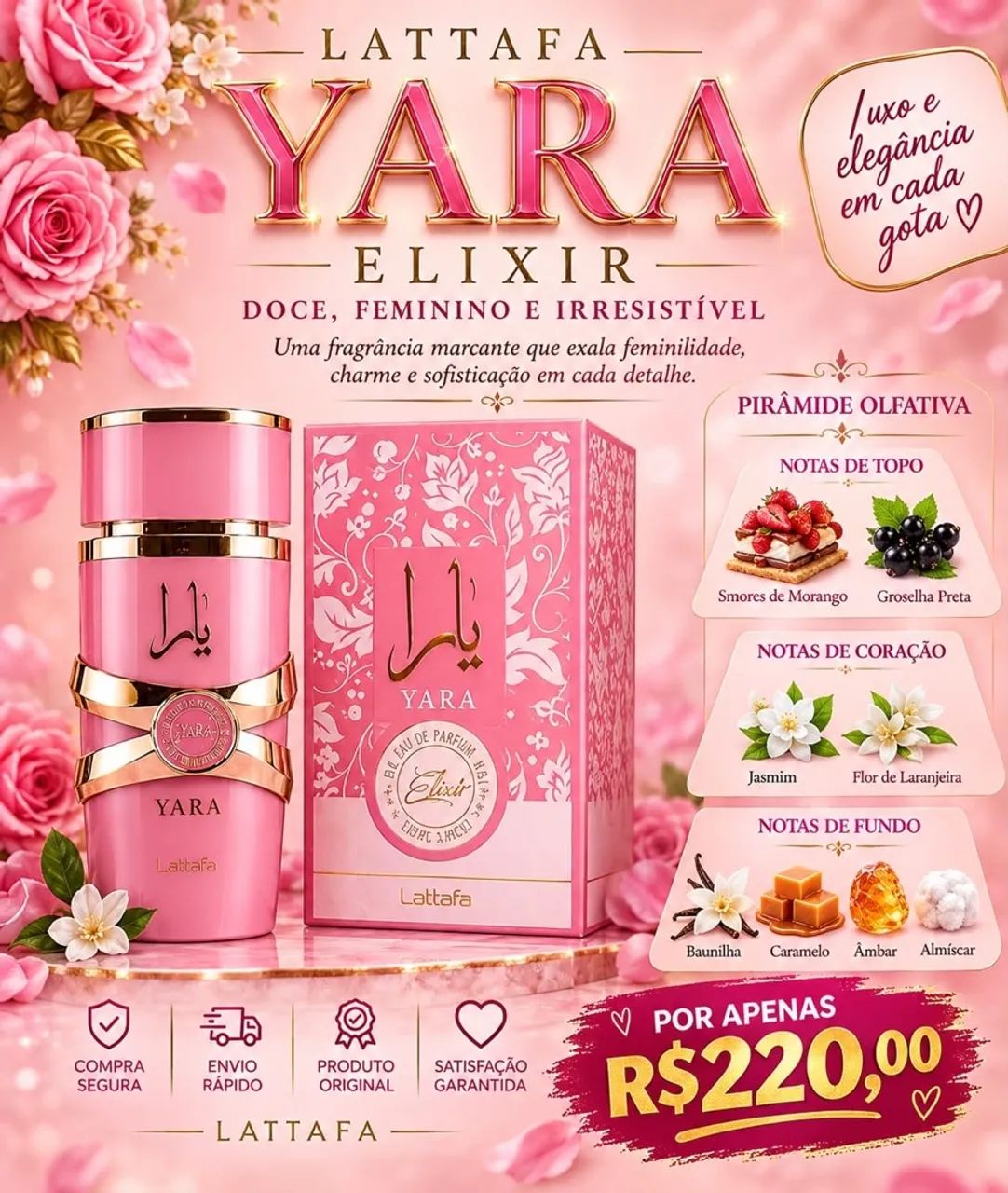 Perfume Árabe Yara Elixir Feminino
