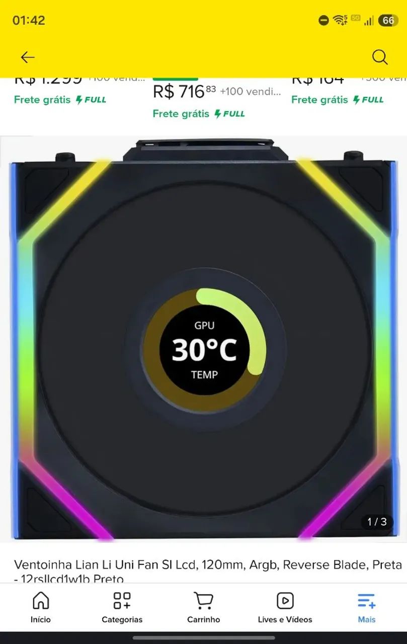 Fan Lian Li LCD Reverse Blade